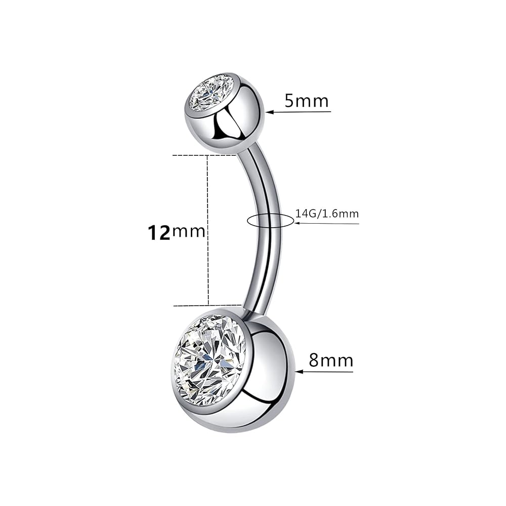 e135ディピアス 14mm 内部スレッド ベリーボタンバーG23ソリッド e135ディピアス 14mm 内部スレッド ベリーボタンバーG23ソリッド