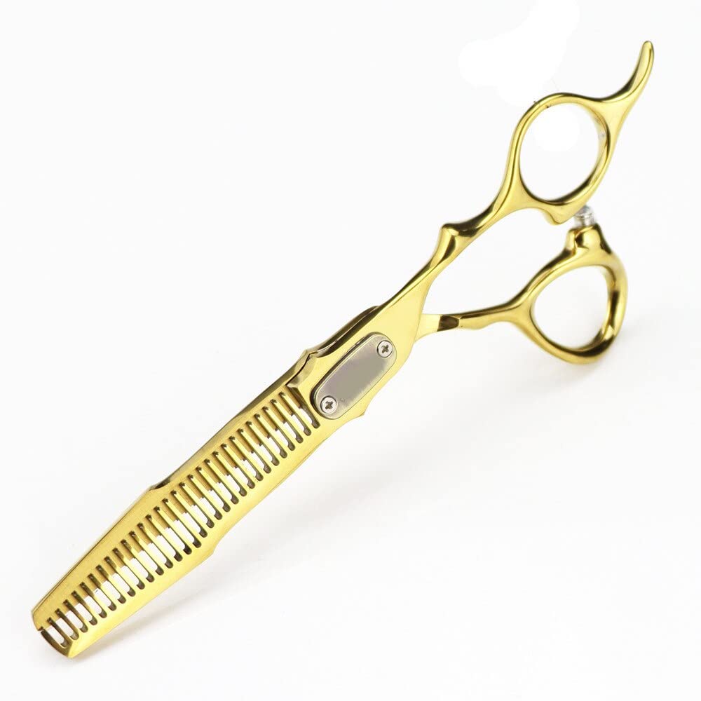Tijeras profesionales para cortar el cabello de 6 pulgadas, fabricadas en Japón con acero 440c, tijeras de alta gama para corte y entresacado, juego de peluquería (tijeras de entresacado) (juego)