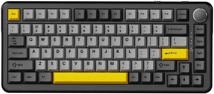 Teclado Mecânico Gamer Ajazz AK820 MAX PLUS-Daydream Switch-Black-Gray-Yellow-3 model- RGB