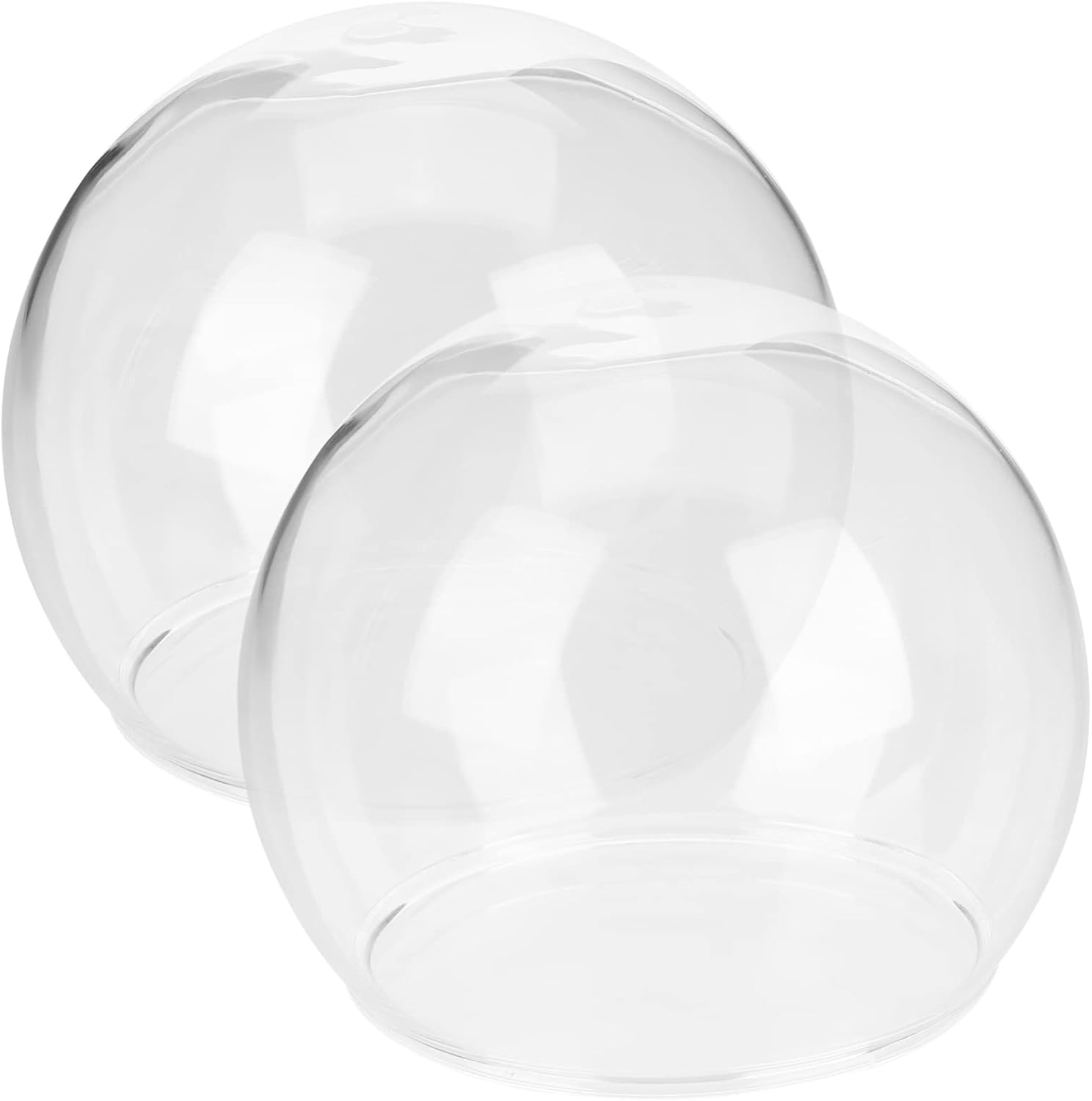 2pcs Glass Dome Immortal Flower Display Cover Dust Cloche for Decor Elegant Desktop Decoration for Preserved Flowers and Craft Arrangements