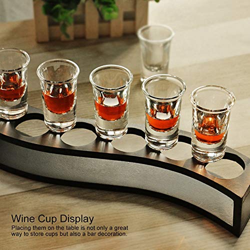 Organizador de copas para 6 botellas de madera negro miniatura 3