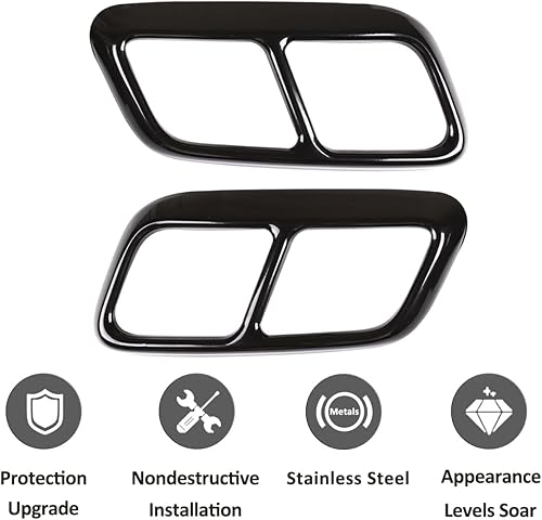 Miniatura 7 de YIWANG 304 tubo de acero inoxidable garganta escape salidas cola marco TRIM cubierta 2 unids para Land Rover Range Rover Sport 2018 2019 Auto