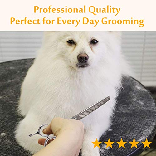 7 Inch Multipurpose Pet Dog Grooming Scissors, Combines Cutting, Thinning, Blending And Texturizing Features, Reversible Pet Trimming Shears For Right Handed Groomers, Jp 440C #TOP6