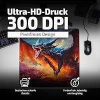 Tilt Schreibtischunterlage 50x50 cm Gaming Mauspad XXL | Rutschfester Mousepad Groß für Schreibtisch und PC Gadgets | Wasserdichter Desk Mat (Dragon's Wrath) – Ansicht 3