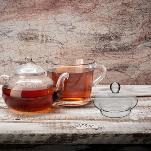 Zerodeko Glass Teapot Replacement Lid Tea Kettle Lid Clear Teapot Cover for 400ml Small Glass Drink Beverage Dispenser