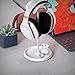 DC DREWCHAN Headphone Stand, Desktop Headset Holder with Headphone Cable Storage Clip, Heavy Duty Gaming Earphone Stand with Base Curved Storage for AirPods Max, Beats, Bose,Sony and More（White）