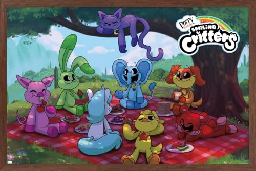 Trends International Poppy Playtime: Chapter 4 - Smiling Critters Picnic Wall Poster, 22.4L x 14.7W, Mahogany Framed Version