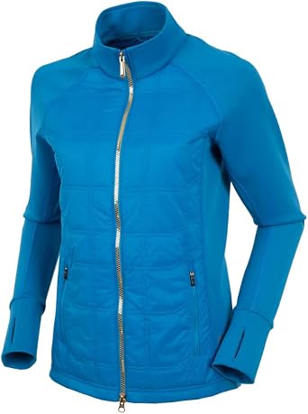 Sunice Womens Ella Thermal Hybrid Golf Jacket - Imperial Blue/Gold XS