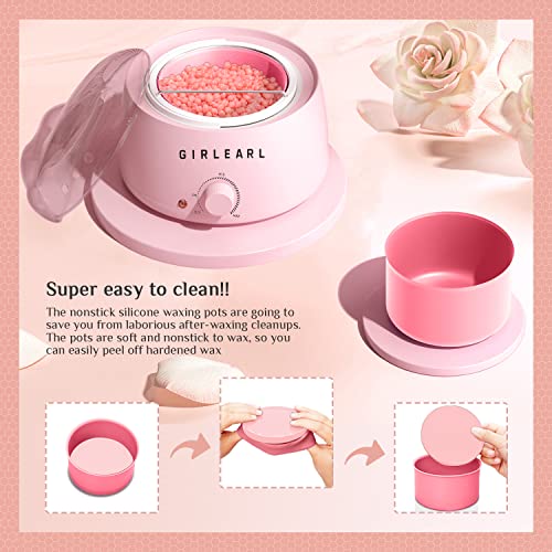 Waxing Kit For Women And Men, Girlearle Wax Warmer For Hair Removal At Home With Wax Beads, Multiple Formulas Target Different Types Of Hair For Sensitive Skin Body, Brazilian Bikini, Eyebrow, Facial #TOP2