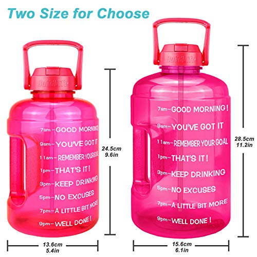 Image of QuiFit 1 Gallon Water Bottle - with Straw & Motivational Time Marker Leak-Proof BPA Free Reusable Gym Sports Outdoor Large(128OZ /73OZ) Capacity Water Jug