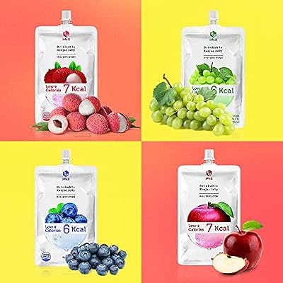 Eat Munchie Box Drinkable Konjac Jelly B Pouches | Healthy Dietary Supplement | Korean Diet Drink | Low Carb & Low Calorie Snacks, No Sugar Added (16 Pouches) Variety of Flavors (Flavors May Vary)