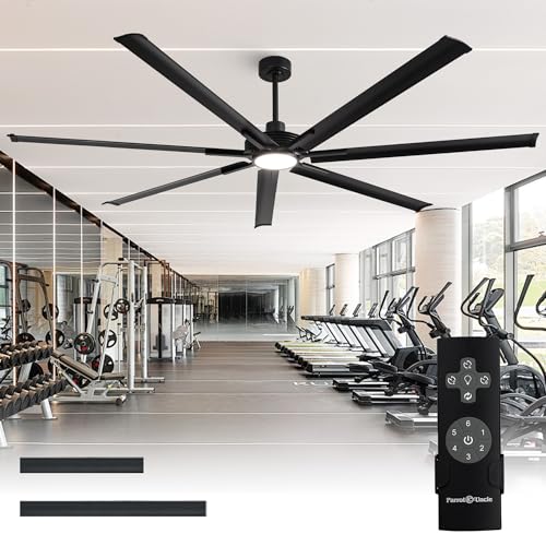 120 Inch Large Ceiling Fan with Light HVLS Ceiling Fans with 7 Blades