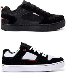 Kit 2 Pares Tênis Preto Branco Skate Skatista Casual Unissex