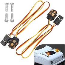 ShareGoo 2Pcs RC Car LED Light RC Beacon Light Strobing-Blasting/Flashing/Rotating Mode Compatible with Traxxas Axial 1/10 1/12 1/16 RC Crawler Car 1/14 Tamiya Tractor Truck Orange