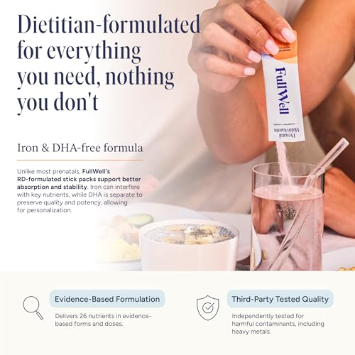 Image of FullWell Prenatal Multivitamin Strawberry Stick Packs, 60 Ct (30 Servings)