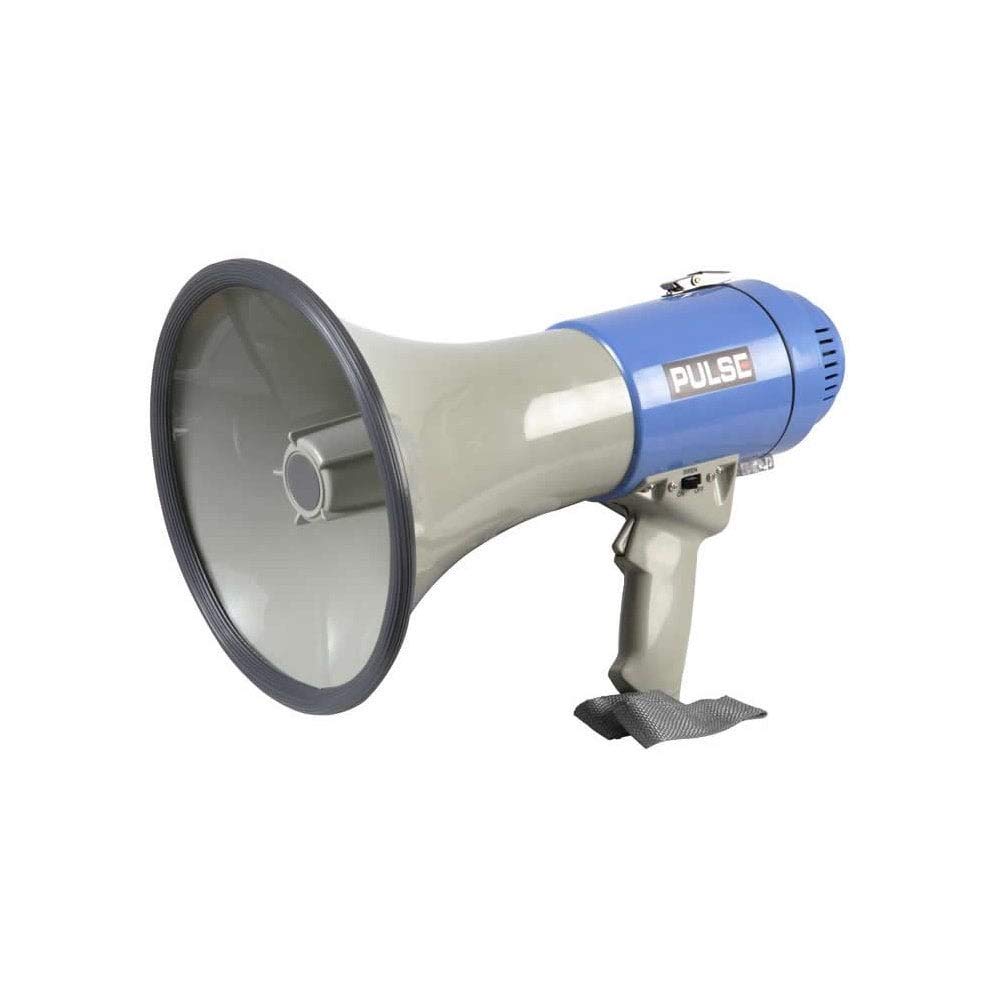 PULSE 25W Handheld Megaphone with Siren – Up to 500m Projection, Volume Control & Wrist Strap, Battery or 12V DC Powered (MP50)