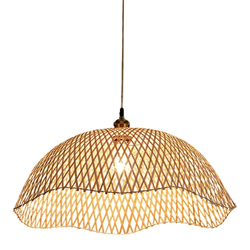 Lampe de restaurant en rotin haut de gamme, lanterne en bambou tressée main 65cm