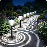 BrightBloom 8 Pack Solar Stake Garden Lights Outdoor Waterproof, Upgraded Garden Lights Solar Powered, Auto On/Off Pathway Lights for Yard, Patio, Lawn & Landscape Decor Lighting