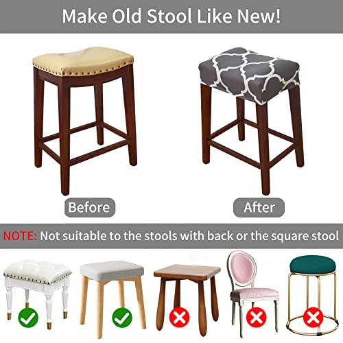 Krfoonn 2 Pack Rectangle Bar Stool Covers Printed Chair Seat Slipcovers Washable Stool Upholstered Protector Slipcover For Dining Room Living Room With Nonslip Elastic Band, 39 #TOP3