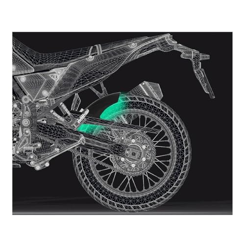 Couvercle garde-boue arrière Tenere 700 robuste en composite noir 2019-2020