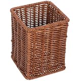 NAMOARLY Porta Bacchette Intrecciato in Plastica e Ferro Ampia Capacità Facile da Pulire Stile Rustico da Cucina e Ufficio come Porta Utensili