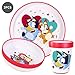 Imagen de Bluey Juego de 3 vajillas reutilizables bicolor prémium para niños