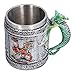 Boccale da Birra Vintage, Tazza da Whisky Retrò Nordica Vichinga Grande con Motivo a Drago, Tazza con Manico Drago Personalizzato in Acciaio Inossidabile in Resina per Bar per Feste in Casa, Decorazio