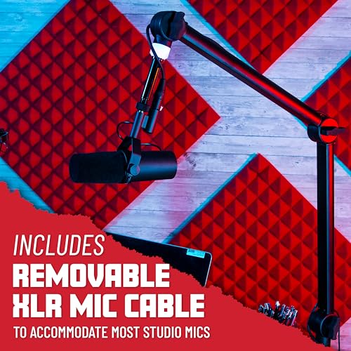Gator Frameworks Professional Desktop Broadcast/Podcast Microphone Boom Stand with On-Air Indicator Light, Blue,Violet, & Red (GFWMICBCBM4000) by Gator Frameworks - Image 2