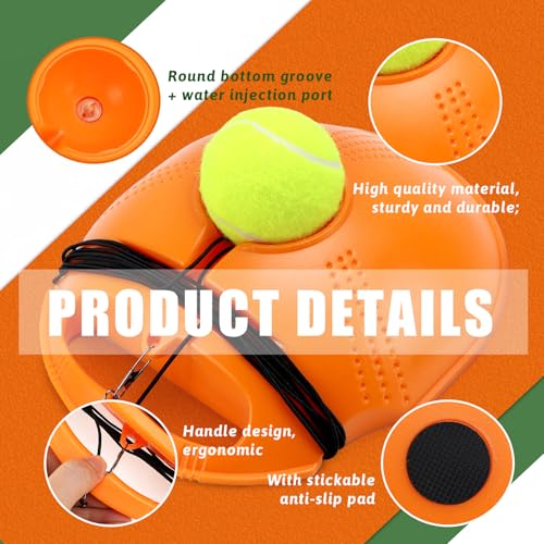 LPZMPZ Tennis Trainer Tennis Alleine Spielen Trainer Baseboard Set mit 3 Rebound Ball, Tennis Übungsgerät, Autodidaktische Tennis-Trainer Set, für Spieler Anfänger
