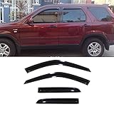 VioGi 4pcs Dark Smoke Outside Mount Style Sun Rain Guard Vent Shade Window Visors Fit 02-06 Honda CRV