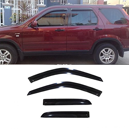 VioGi 4pcs Dark Smoke Outside Mount Style Sun Rain Guard Vent Shade Window Visors Fit 02-06 Honda CRV