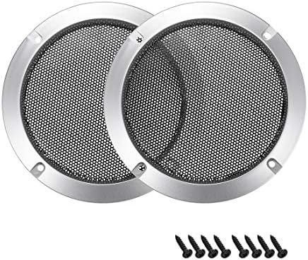 uxcell 2pcs 3" Speaker Grill Mesh Decorative Circle Woofer Guard Protector Cover Accessories Silver