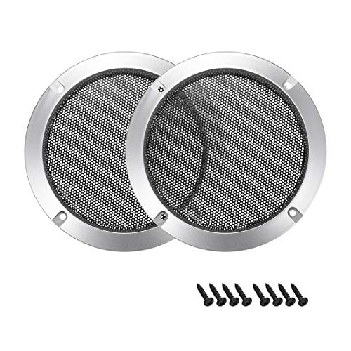 Uxcell 2Pcs 3" Speaker Grill Mesh Decorative Circle Woofer Guard Protector Cover Accessories Silver #TOP3
