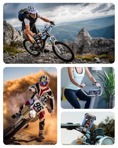CIRYCASE Handyhalterung Fahrrad, [3s Installieren & Anti-Vibration] Handyhalterung Motorrad, 360° Drehbar & Veredelt Lenkerklemme, Handyhalter Fahrrad Rollentrainerzubehör für 4,7-6,8\ Handys