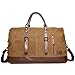 Produktbild Fresion Vintage Segeltuch Holdall Canvas PU Leder Reisetasche Damen Unisex Handgepäck Sporttasche Weekender Tasche für Reise Wochenend Urlaub Arbeitstasche (Kaffee)