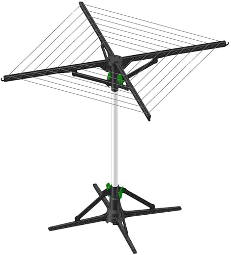 Secador de tela giratorio, estante de secado eléctrico con apagado automático de 2 horas, plegable, ligero, carga máxima de 44.1 lbs, temporizador
