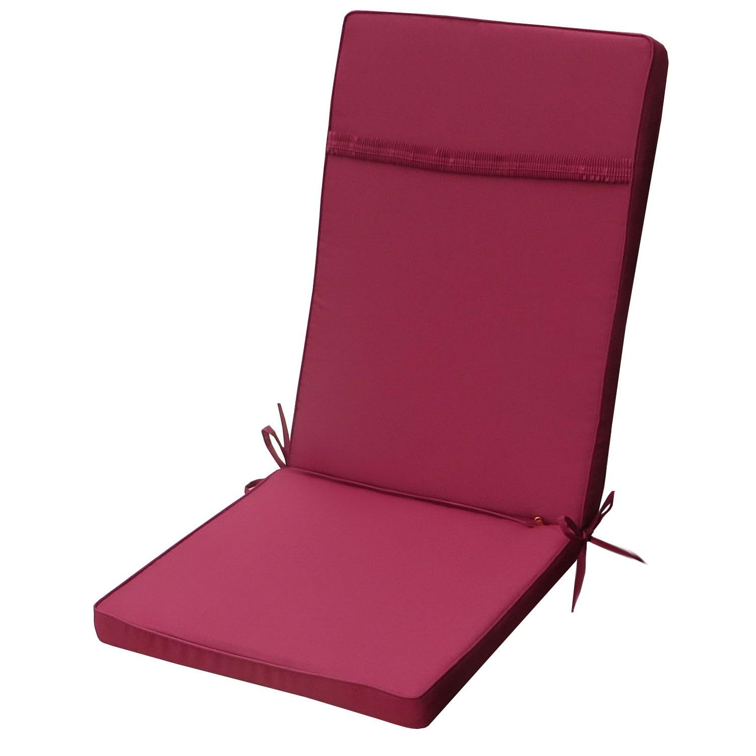 milani home - cuscino medio seduta e schienale, Sanaty, sfoderabile con lacci, poliestere, magenta, 90 x 40 x 4 cm