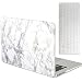 Rinbers for Apple MacBook Air 11" 11.6" Inch Hard Case Print Frosted - White Marble Design Rubber Coated Hard Shell Case Cover with Free Clear Keyboard Cover Skin - Model: A1370/A1465