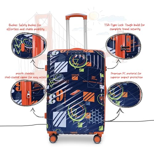 Image of AMERICAN TRAVELLER Urban SF Polycarbonate Trolley Bag Set of 3 | Durable Hard Shell, TSA-Type Lock, 360 Disc Spinner Wheels, Expandable Luggage