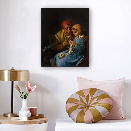 Miniatura 4 de Jean-Francois Millet - Pósteres de la lección de tejer para pared, decoración de arte de pared, pinturas verticales en lienzo para sala de estar,