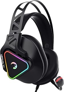 GAMEPOWER Kizaru 7.1 Virtual Surround Sound RGB USB Gaming Headset with 53MM Drivers, Noise Cancelling Microphone - Wired Headsets for Gamers with Mic, Ideal for PC Gamer PS4 - PS5, Black