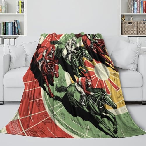 Plaid courses hippiques 3D idéal pour décorer une chambre de passionné - 5