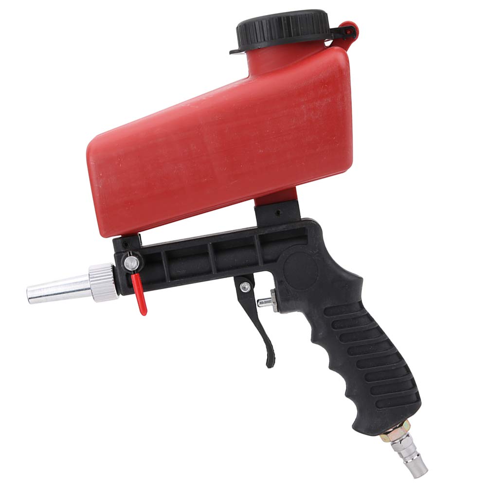 Handheld Sandblasting Gun, Speed Fast Pneumatic Sandblasting Gun Ergonomic Design Has Large Capacity Feeding for Old Parts Renovation for Atomization