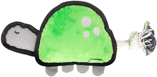 Only Natural Pet Sea Creatures - Juguetes de peluche reciclados para perros, diseño duradero de doble costura con chirriador interno, cola de tira