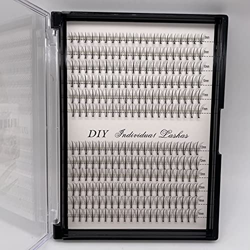 Individual Lashes Natural Cluster Lashes 8-14Mm Mixed Pack /12 Roots/C Curl /0.07Mm Thickness/Faux Mink Diy Premade Fans Eyelash Extensions (C Curl, Flower Cluster Lashes) #TOP1