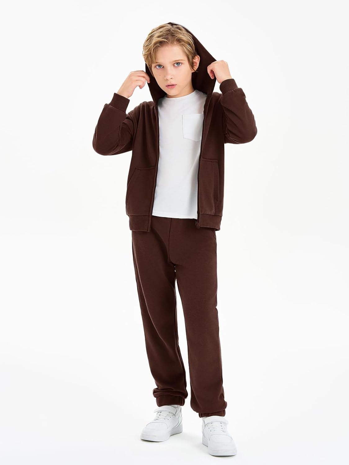 Haloumoning Boys Sweatsuits Kids Active Zip Hoodie Sweatershirt and Jogger Sweatpants 5-14 Years - Image 2