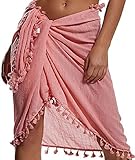 pareos para la playa 2019 Varias selecciones de color: Le ofrecemos seis opciones de color, como se muestra en las imágenes, todos son colores fáciles de combinar, pueden combinar bien con su vestido de playa, antes de comprar, verifique el color con cuidado.