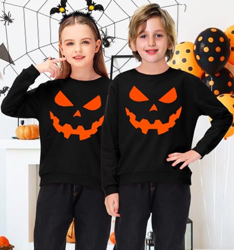 Image of Remimi Kids Halloween Sweatshirt Long Sleeve Thanksgiving Tops 3-14 Years