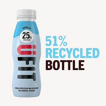 UFIT 25g Protein Shake (10 x 330 ml) - Vanilla Flavour - High Protein - Fat Free - No Added Sugar - Ready to Drink - Gut Friendly - Packaging May Vary