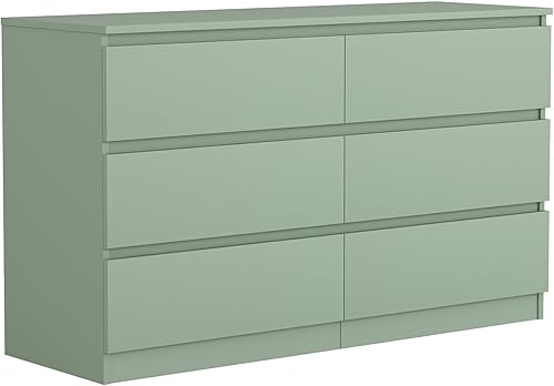 Miniatura 12 de VERYKE Cómoda negra de 8 cajones para dormitorio, cómoda con diseño sin asas para armario, cómoda de madera moderna para dormitorio